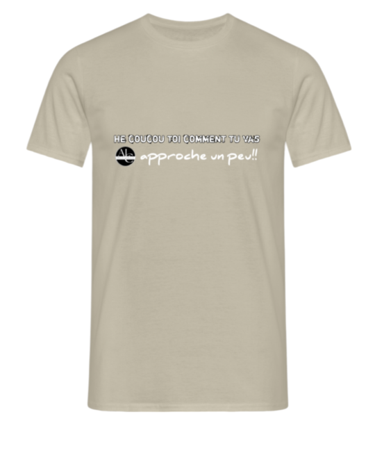 tee-shirt Alexlingletcoach hé coucou toi beige